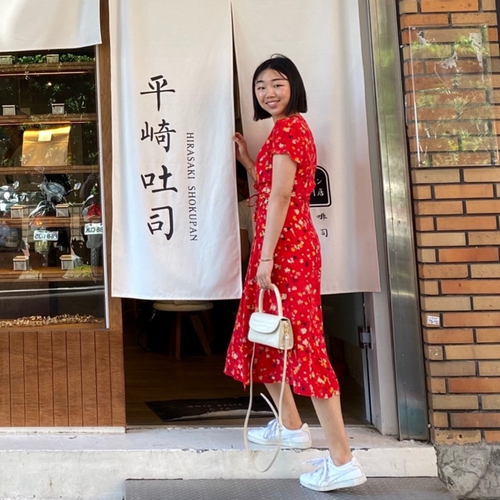 Réalisation The Teale Midi Wrap Dress- Rouge Fleur